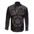 Viking Pride of Yorkshire Long Sleeve Button Shirt Black Odin’s Ravens Nordic - Wonder Print Shop