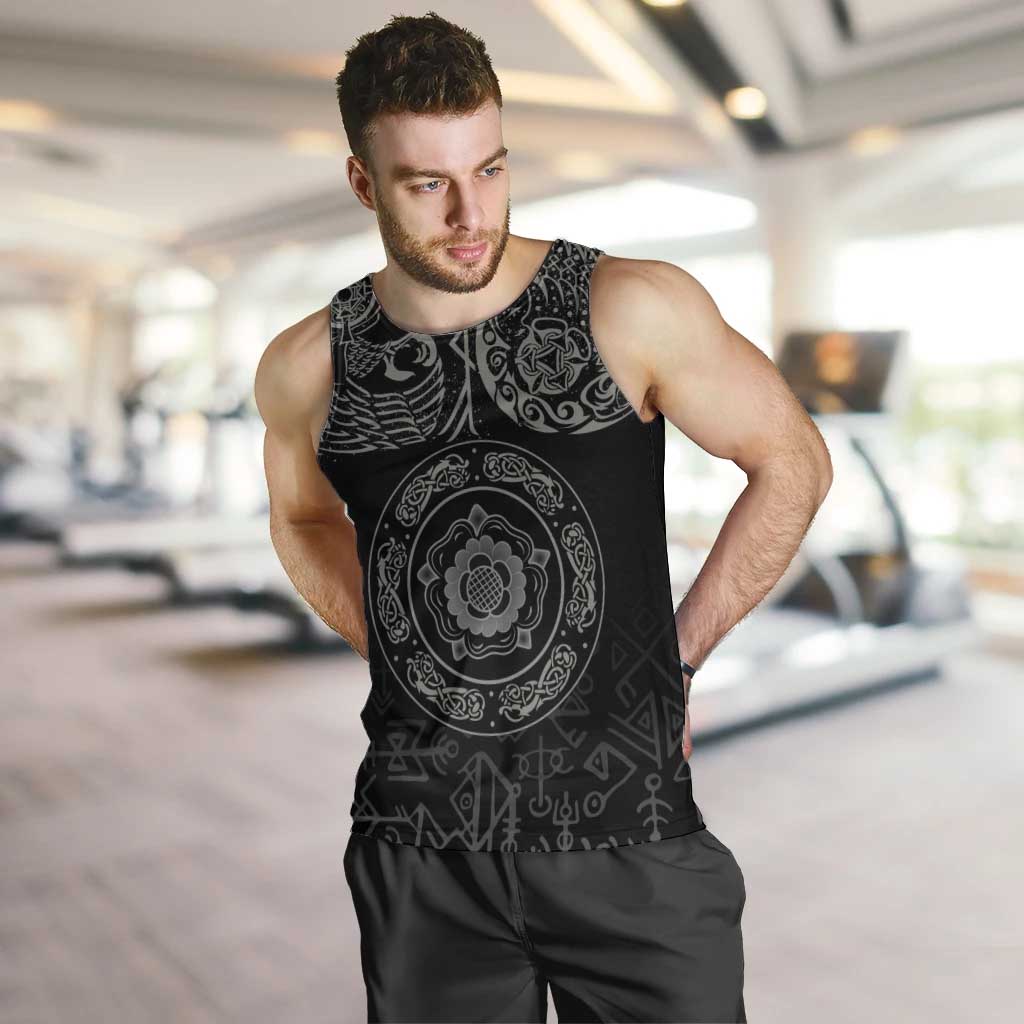 Viking Pride of Yorkshire Men Tank Top Black Odin’s Ravens Nordic - Wonder Print Shop