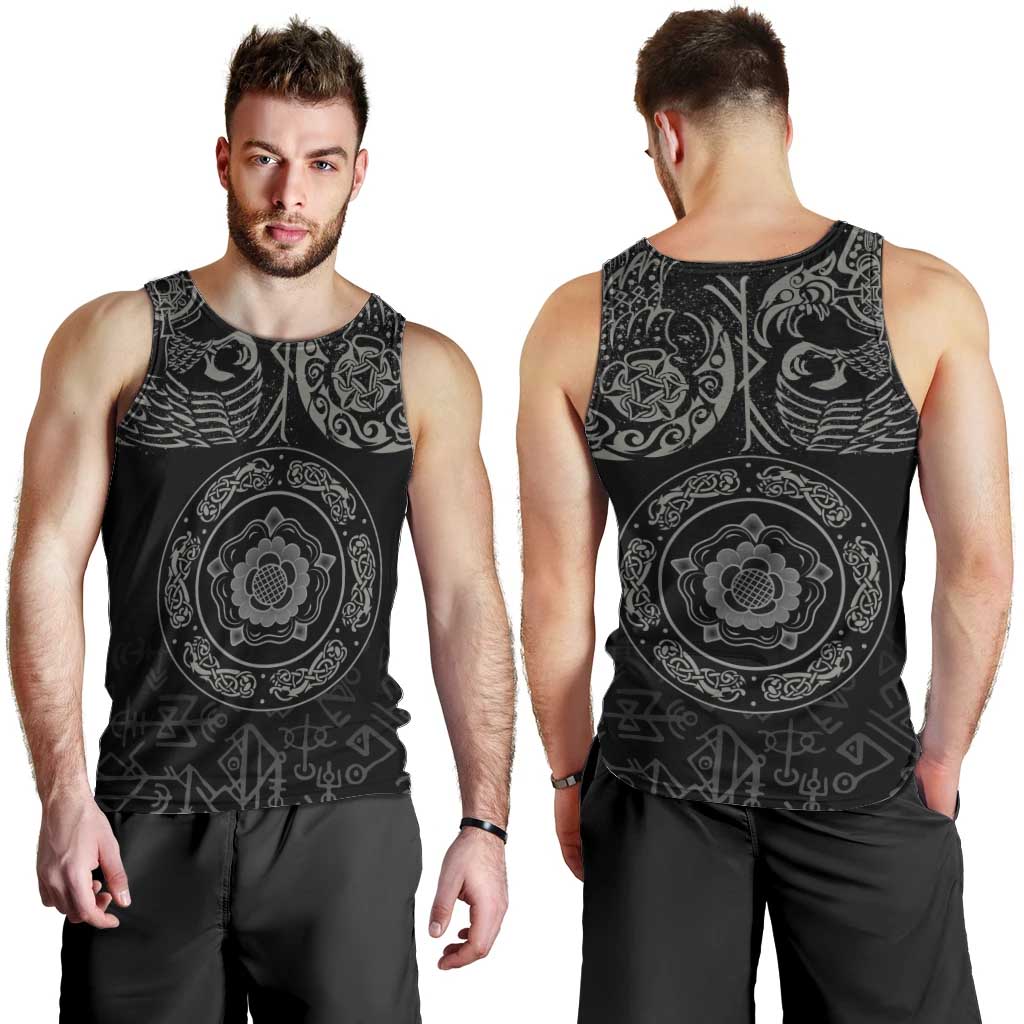 Viking Pride of Yorkshire Men Tank Top Black Odin’s Ravens Nordic - Wonder Print Shop