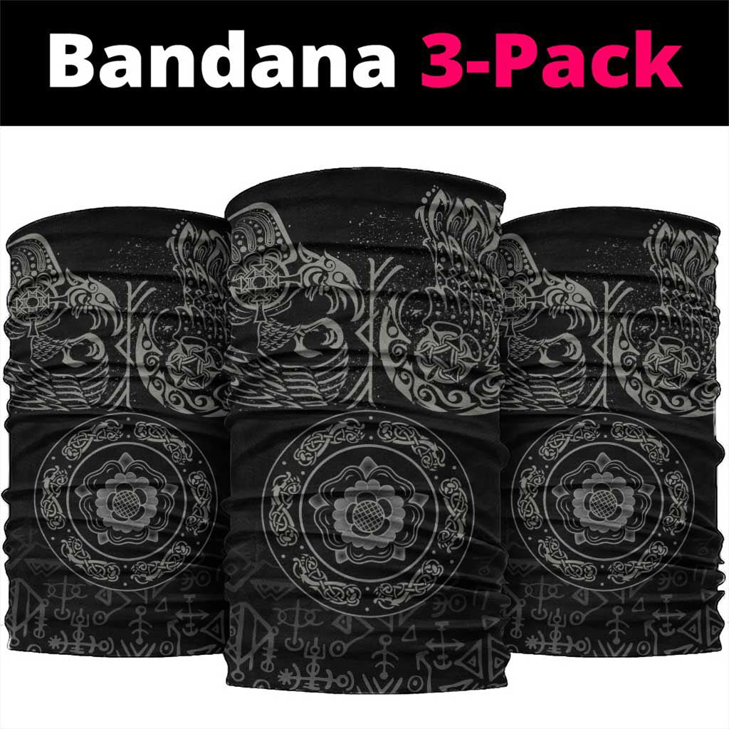 Viking Pride of Yorkshire Neck Gaiter Black Odin’s Ravens Nordic - Wonder Print Shop
