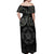 Viking Pride of Yorkshire Off Shoulder Maxi Dress Black Odin’s Ravens Nordic - Wonder Print Shop