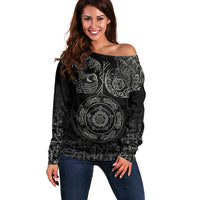 Viking Pride of Yorkshire Off Shoulder Sweater Black Odin’s Ravens Nordic - Wonder Print Shop