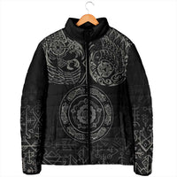 Viking Pride of Yorkshire Padded Jacket Black Odin’s Ravens Nordic - Wonder Print Shop