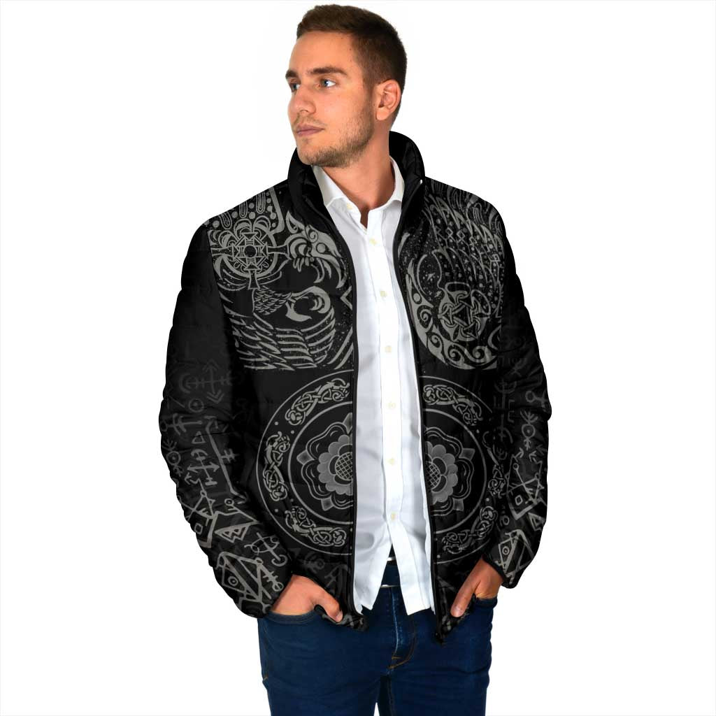 Viking Pride of Yorkshire Padded Jacket Black Odin’s Ravens Nordic - Wonder Print Shop