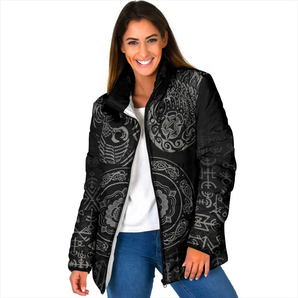 Viking Pride of Yorkshire Padded Jacket Black Odin’s Ravens Nordic - Wonder Print Shop