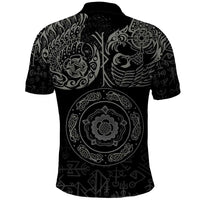 Viking Pride of Yorkshire Polo Shirt Black Odin’s Ravens Nordic - Wonder Print Shop