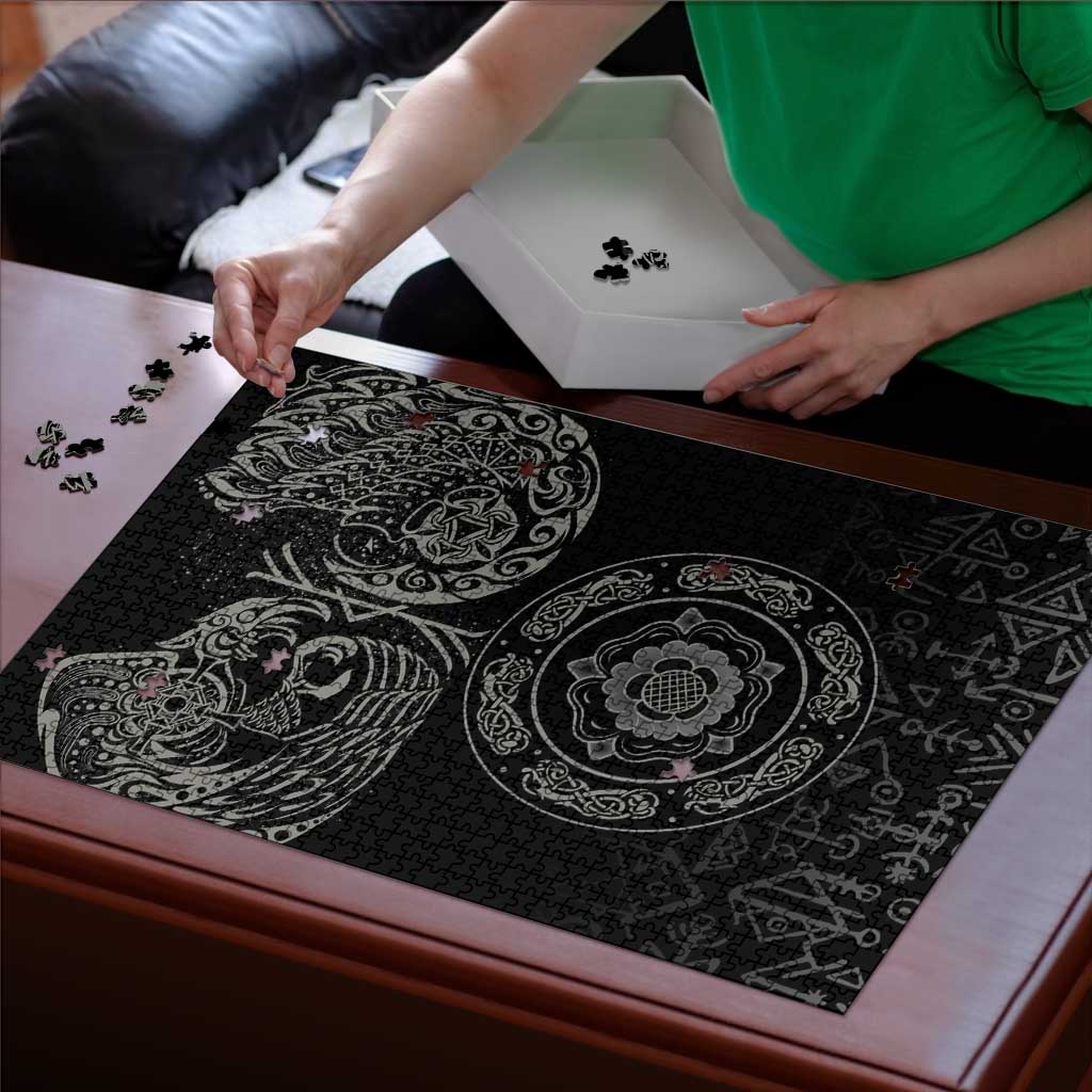 Viking Pride of Yorkshire Puzzle Black Odin’s Ravens Nordic - Wonder Print Shop