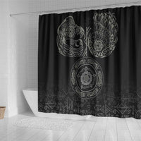 Viking Pride of Yorkshire Shower Curtain Black Odin’s Ravens Nordic - Wonder Print Shop