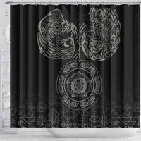 Viking Pride of Yorkshire Shower Curtain Black Odin’s Ravens Nordic - Wonder Print Shop