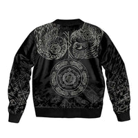 Viking Pride of Yorkshire Sleeve Zip Bomber Jacket Black Odin’s Ravens Nordic - Wonder Print Shop