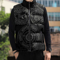 Viking Pride of Yorkshire Sleeveless Puffer Jacket Black Odin’s Ravens Nordic - Wonder Print Shop