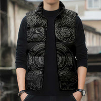 Viking Pride of Yorkshire Sleeveless Puffer Jacket Black Odin’s Ravens Nordic - Wonder Print Shop