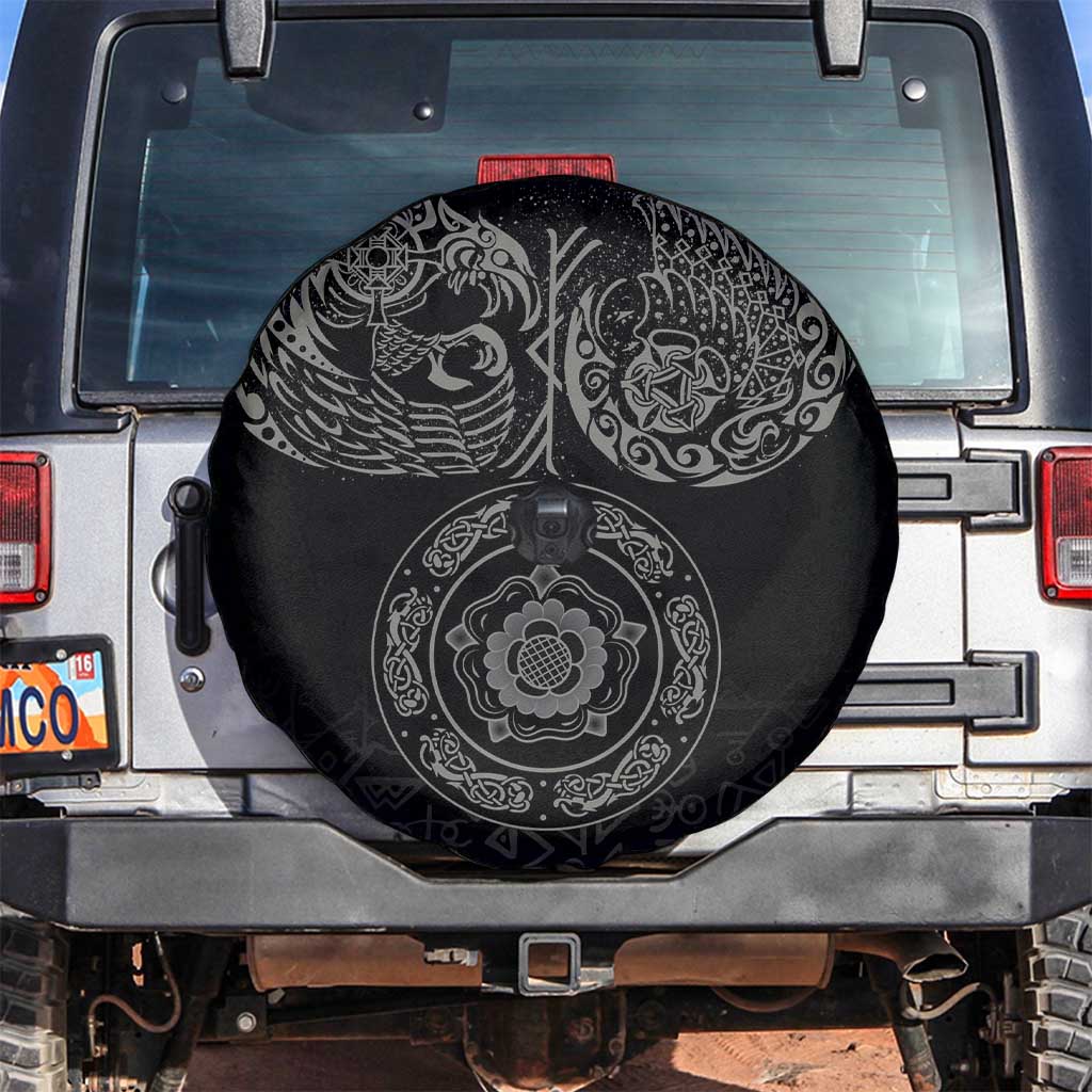 Viking Pride of Yorkshire Spare Tire Cover Black Odin’s Ravens Nordic - Wonder Print Shop