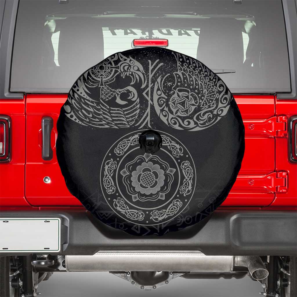 Viking Pride of Yorkshire Spare Tire Cover Black Odin’s Ravens Nordic - Wonder Print Shop