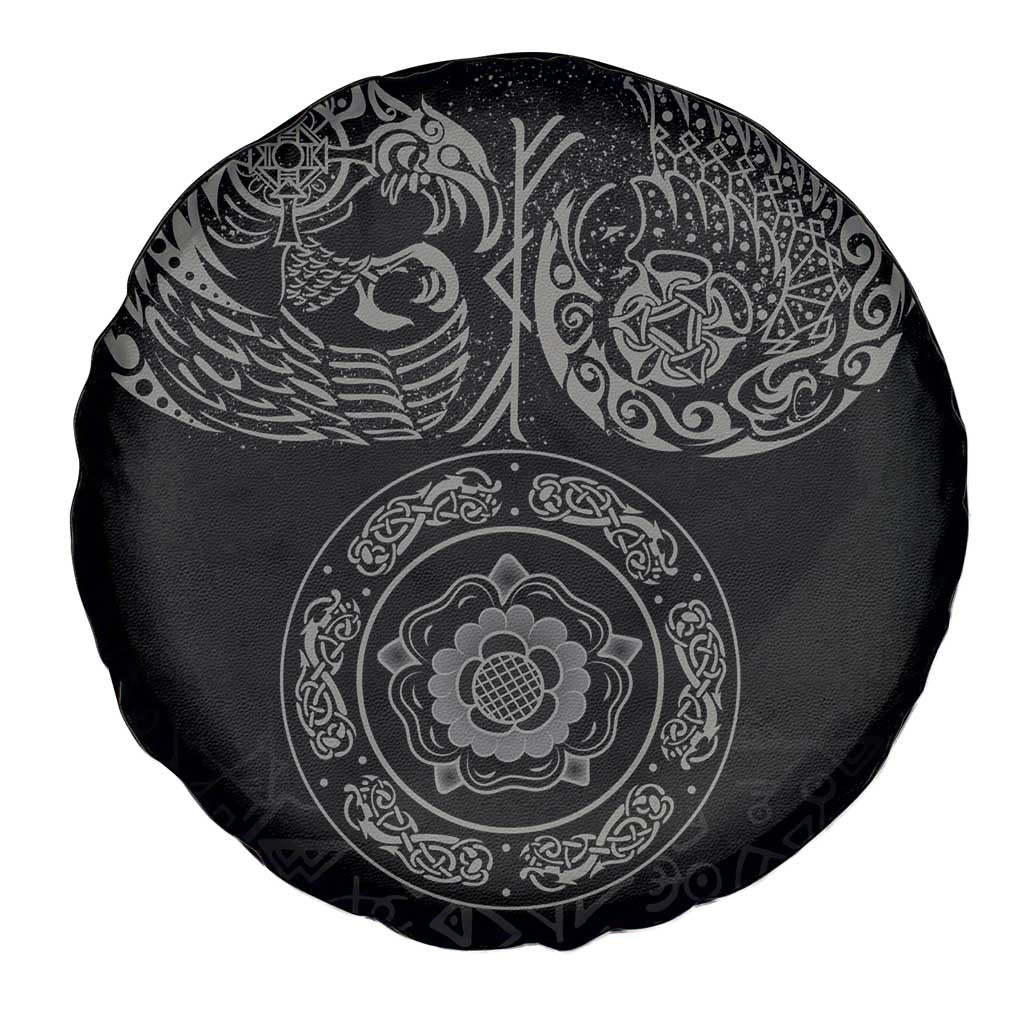 Viking Pride of Yorkshire Spare Tire Cover Black Odin’s Ravens Nordic - Wonder Print Shop