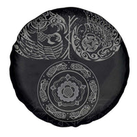 Viking Pride of Yorkshire Spare Tire Cover Black Odin’s Ravens Nordic - Wonder Print Shop