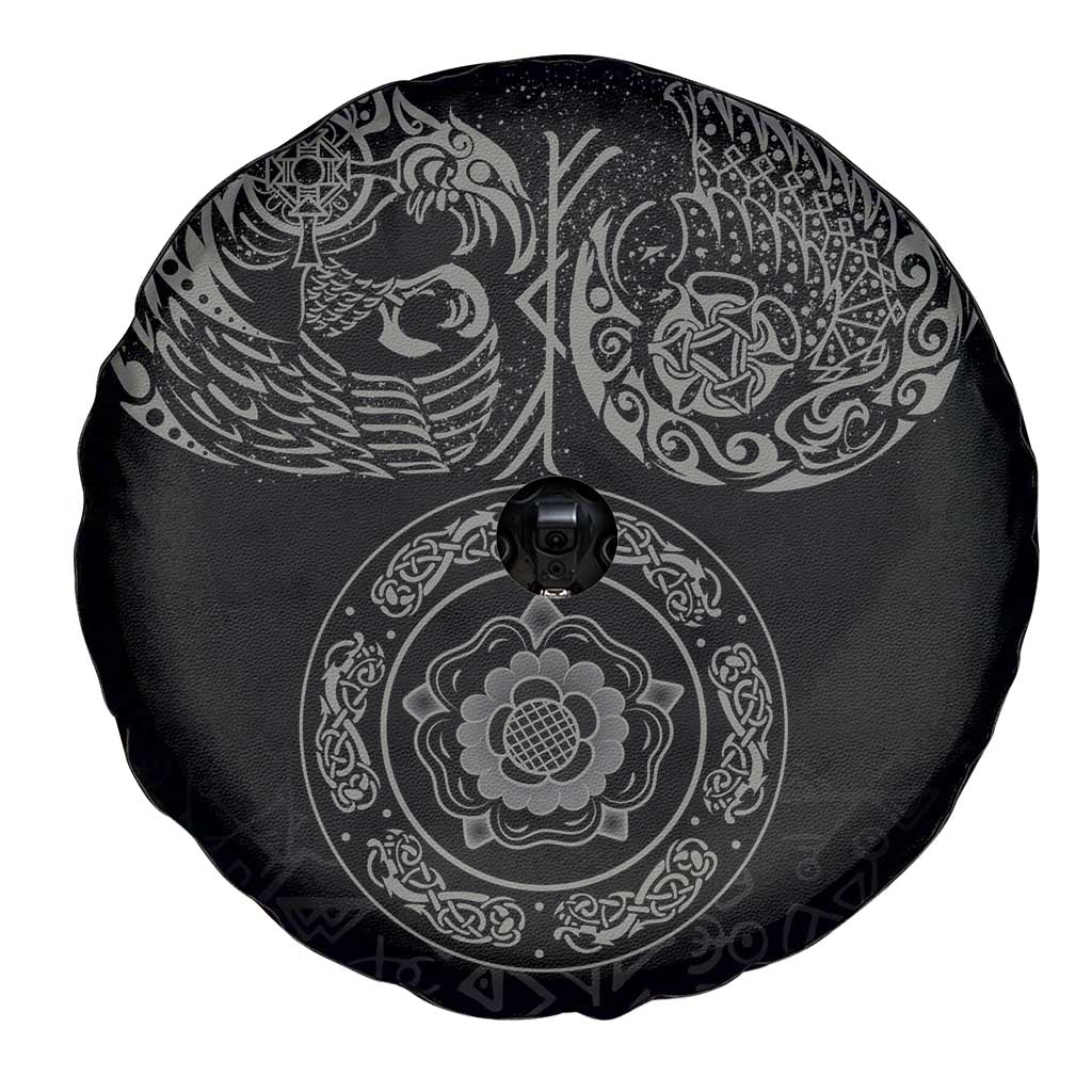 Viking Pride of Yorkshire Spare Tire Cover Black Odin’s Ravens Nordic - Wonder Print Shop