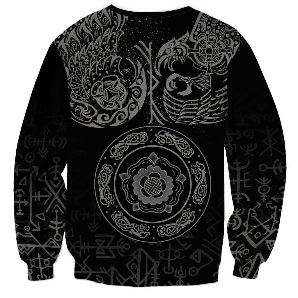 Viking Pride of Yorkshire Sweatshirt Black Odin’s Ravens Nordic - Wonder Print Shop