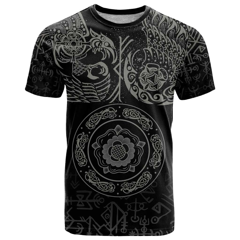 Viking Pride of Yorkshire T Shirt Black Odin’s Ravens Nordic - Wonder Print Shop
