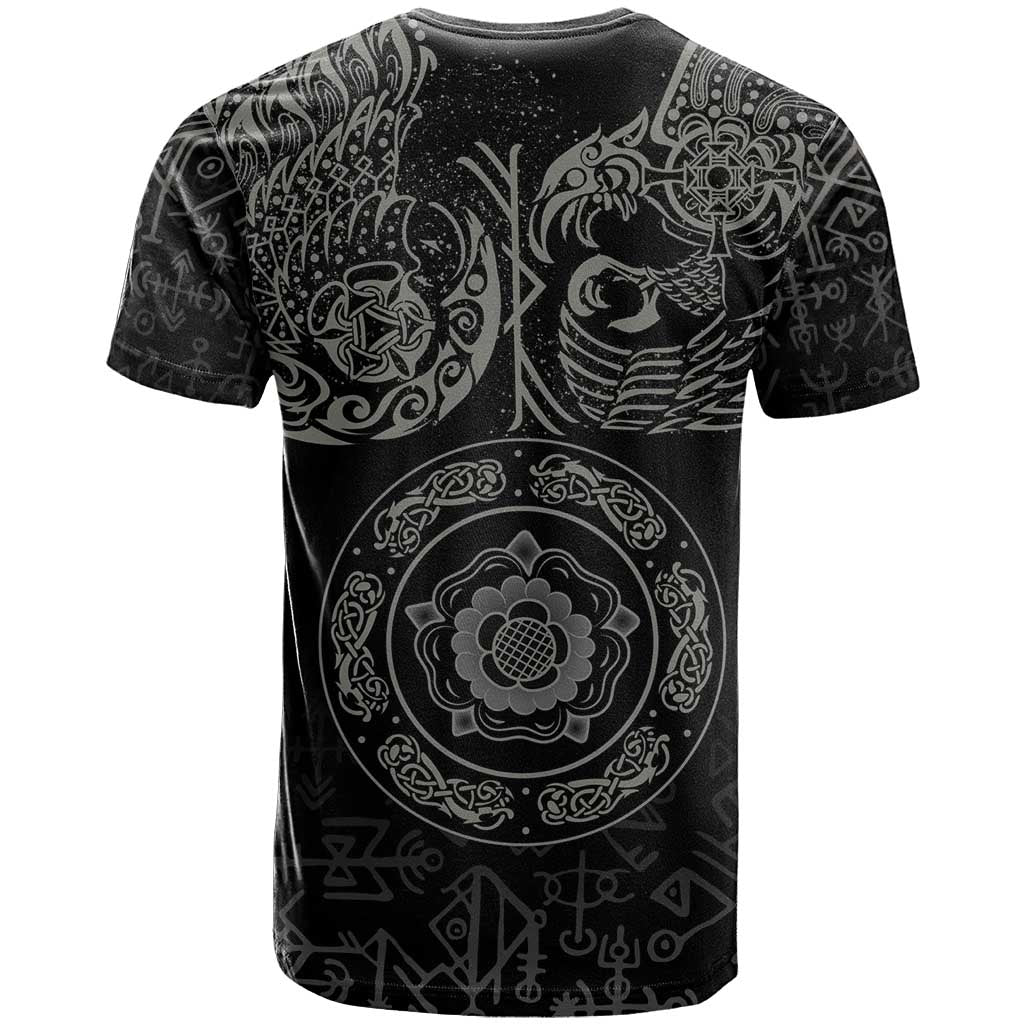 Viking Pride of Yorkshire T Shirt Black Odin’s Ravens Nordic - Wonder Print Shop