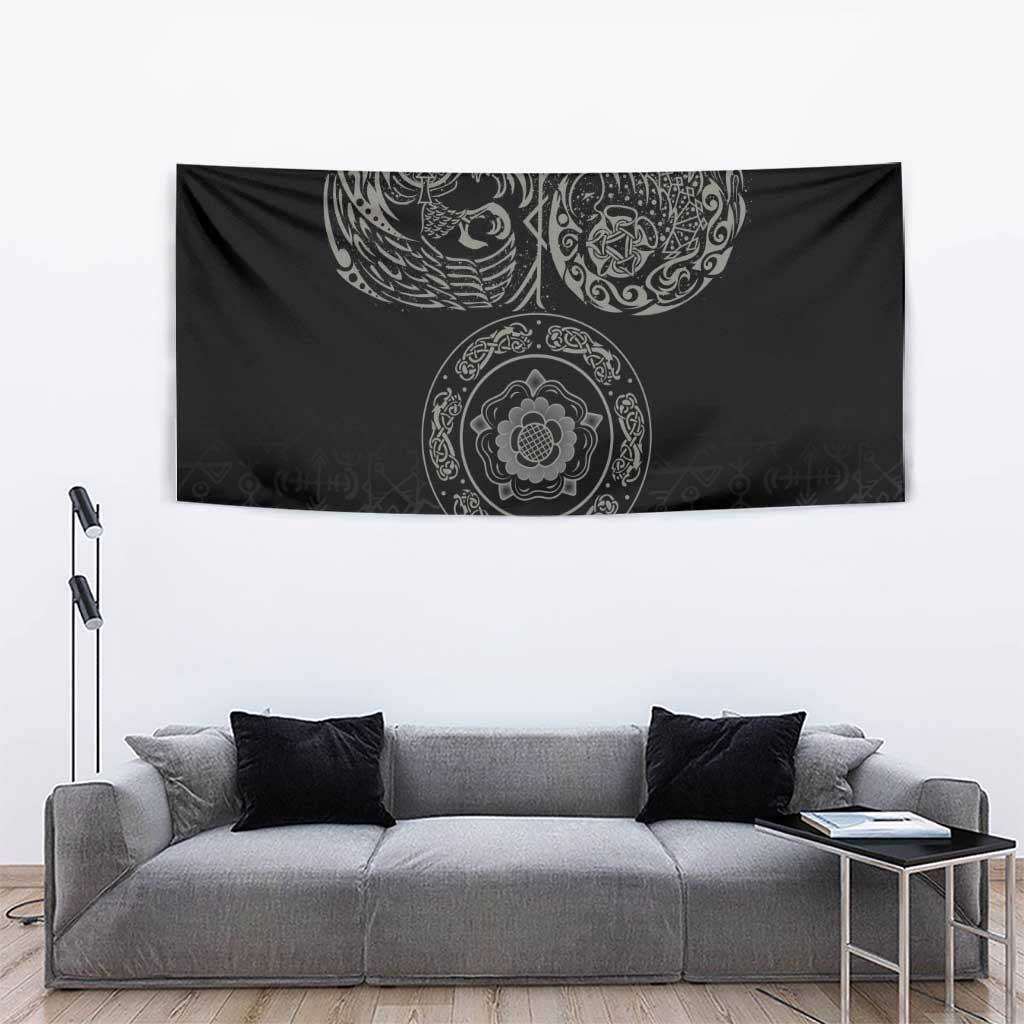 Viking Pride of Yorkshire Tapestry Black Odin’s Ravens Nordic - Wonder Print Shop