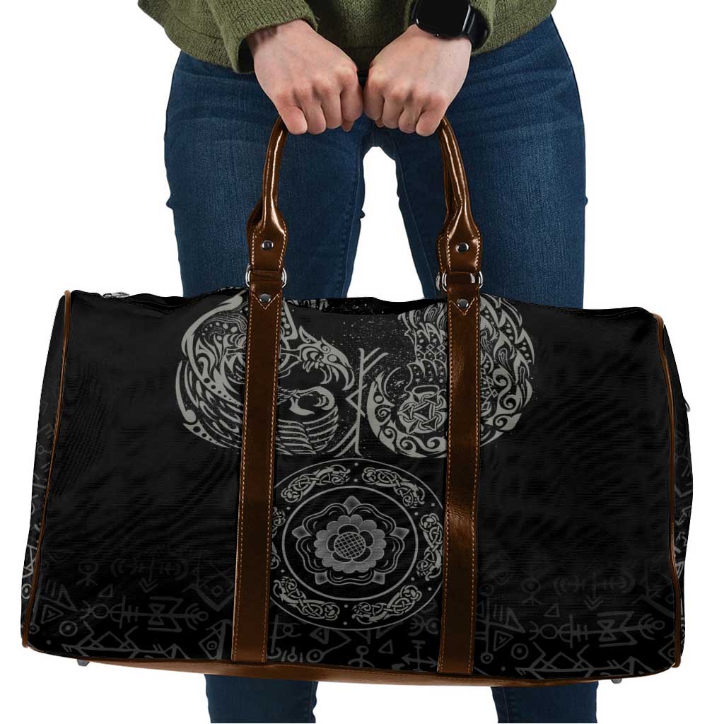 Viking Pride of Yorkshire Travel Bag Black Odin’s Ravens Nordic - Wonder Print Shop