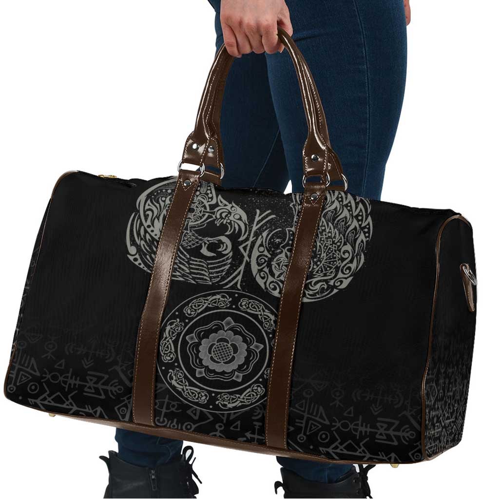 Viking Pride of Yorkshire Travel Bag Black Odin’s Ravens Nordic - Wonder Print Shop