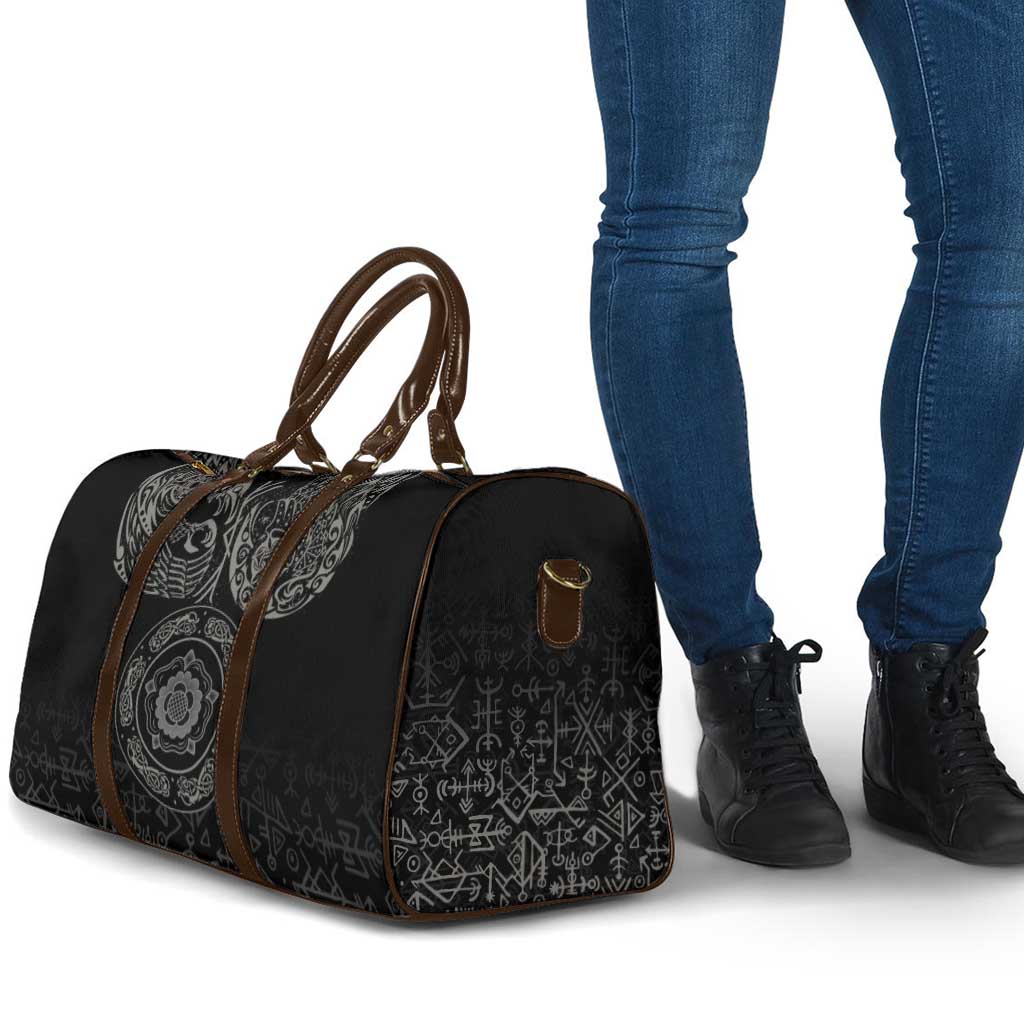 Viking Pride of Yorkshire Travel Bag Black Odin’s Ravens Nordic - Wonder Print Shop