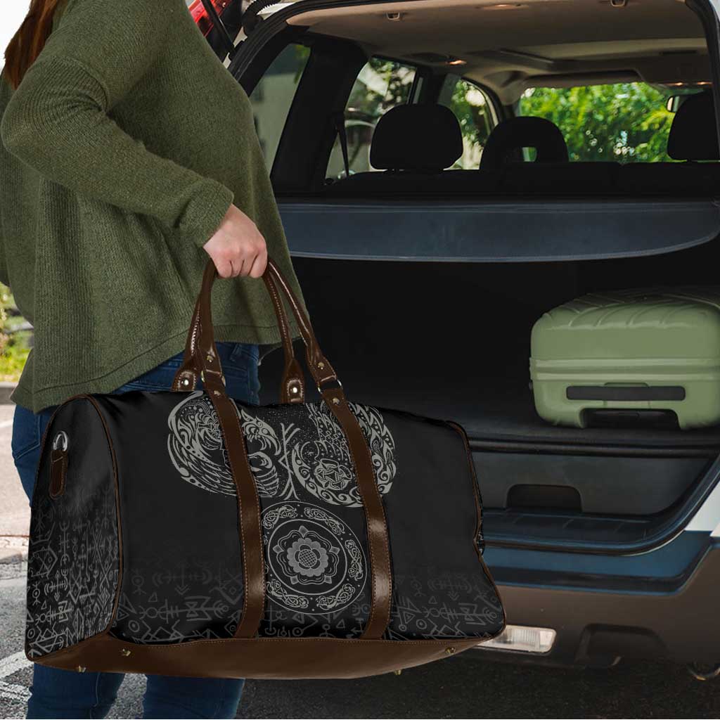 Viking Pride of Yorkshire Travel Bag Black Odin’s Ravens Nordic - Wonder Print Shop