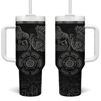 Viking Pride of Yorkshire Tumbler With Handle Black Odin’s Ravens Nordic - Wonder Print Shop