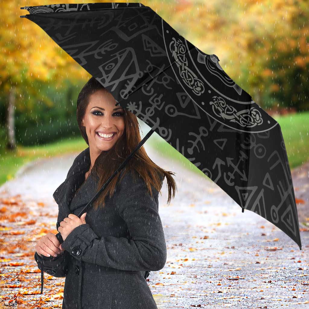 Viking Pride of Yorkshire Umbrella Black Odin’s Ravens Nordic - Wonder Print Shop