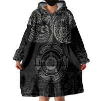 Viking Pride of Yorkshire Wearable Blanket Hoodie Black Odin’s Ravens Nordic - Wonder Print Shop