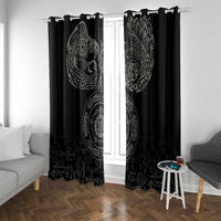 Viking Pride of Yorkshire Window Curtain Black Odin’s Ravens Nordic - Wonder Print Shop