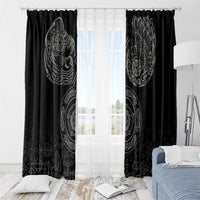 Viking Pride of Yorkshire Window Curtain Black Odin’s Ravens Nordic - Wonder Print Shop