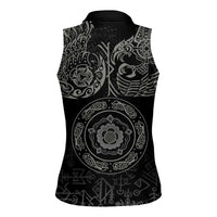 Viking Pride of Yorkshire Women Sleeveless Polo Shirt Black Odin’s Ravens Nordic - Wonder Print Shop