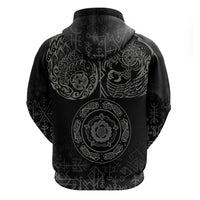 Viking Pride of Yorkshire Zip Hoodie Black Odin’s Ravens Nordic - Wonder Print Shop