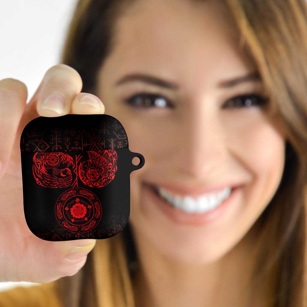 Viking Pride of Yorkshire AirPods Case Red Odin’s Ravens Nordic - Wonder Print Shop