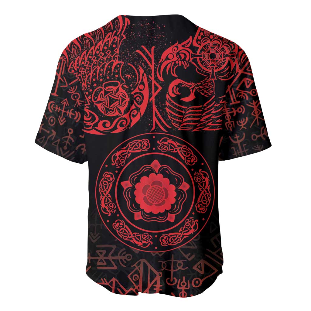 Viking Pride of Yorkshire Baseball Jersey Red Odin’s Ravens Nordic - Wonder Print Shop