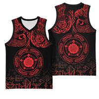 Viking Pride of Yorkshire Basketball Jersey Red Odin’s Ravens Nordic - Wonder Print Shop
