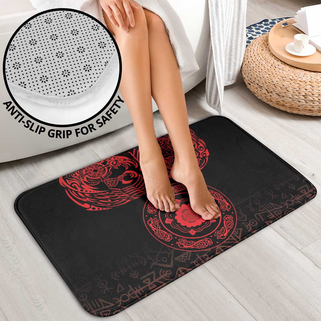 Viking Pride of Yorkshire Bathroom Set Red Odin’s Ravens Nordic - Wonder Print Shop