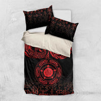 Viking Pride of Yorkshire Bedding Set Red Odin’s Ravens Nordic - Wonder Print Shop