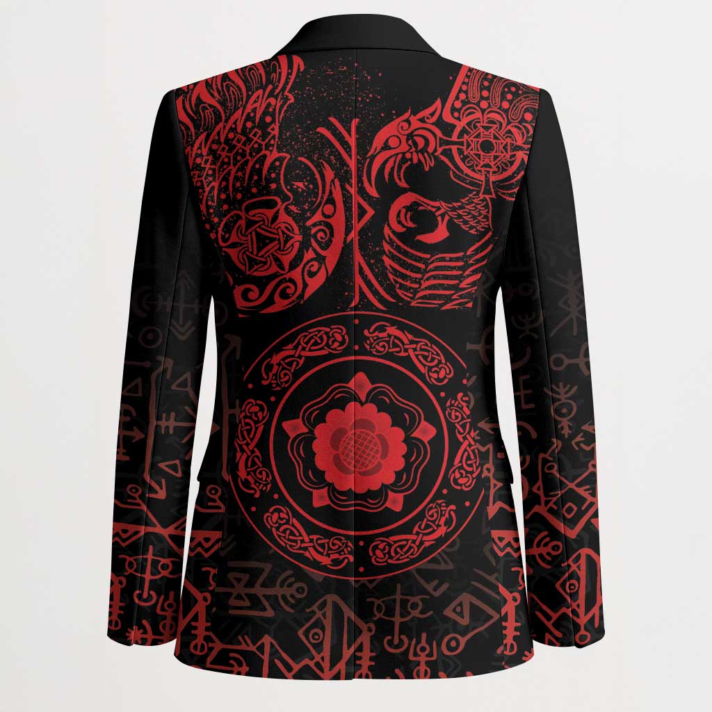 Viking Pride of Yorkshire Blazer Red Odin’s Ravens Nordic - Wonder Print Shop