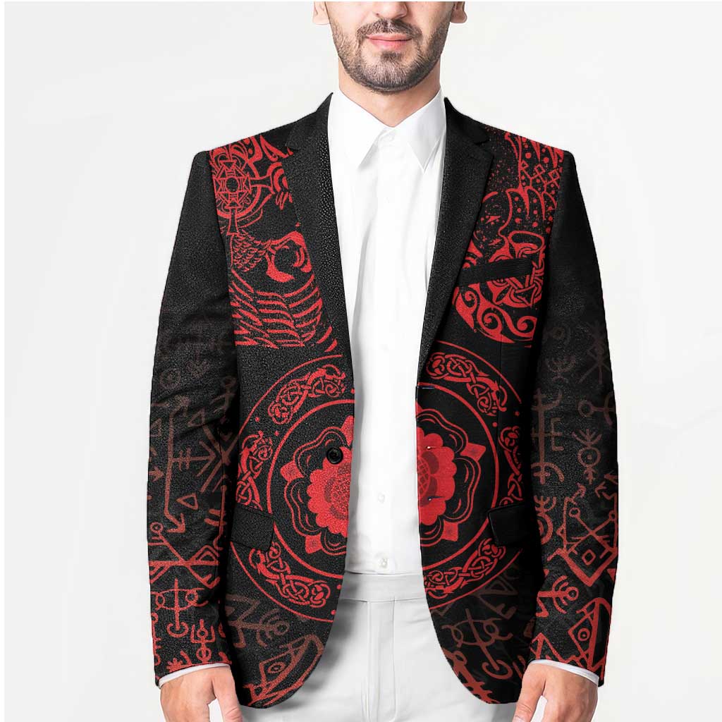 Viking Pride of Yorkshire Blazer Red Odin’s Ravens Nordic - Wonder Print Shop