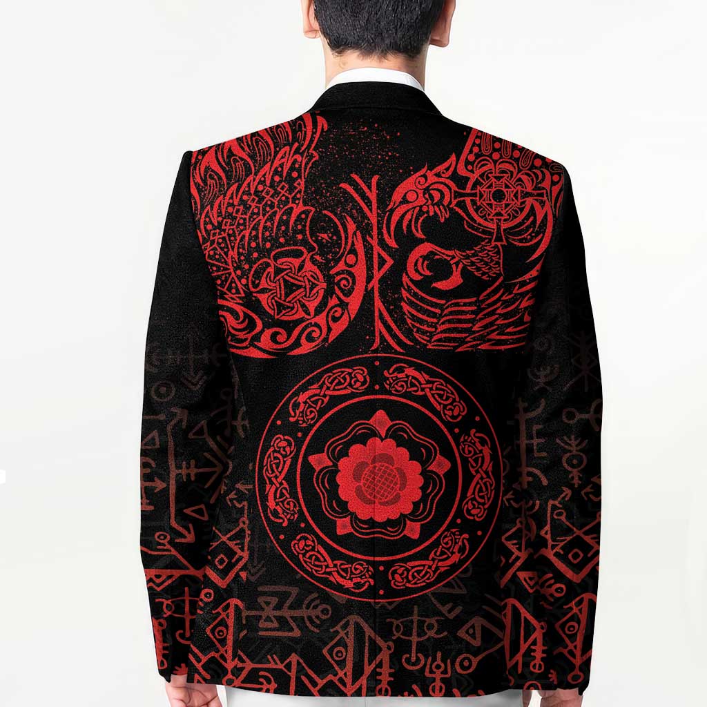 Viking Pride of Yorkshire Blazer Red Odin’s Ravens Nordic - Wonder Print Shop