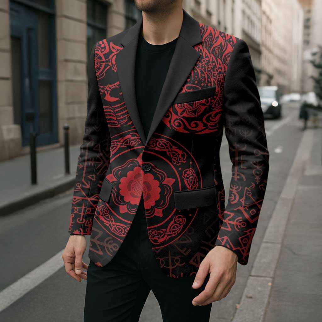 Viking Pride of Yorkshire Blazer Red Odin’s Ravens Nordic - Wonder Print Shop