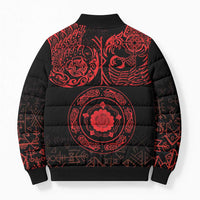 Viking Pride of Yorkshire Bomber Puffer Jacket Red Odin’s Ravens Nordic - Wonder Print Shop