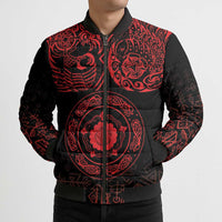 Viking Pride of Yorkshire Bomber Puffer Jacket Red Odin’s Ravens Nordic - Wonder Print Shop