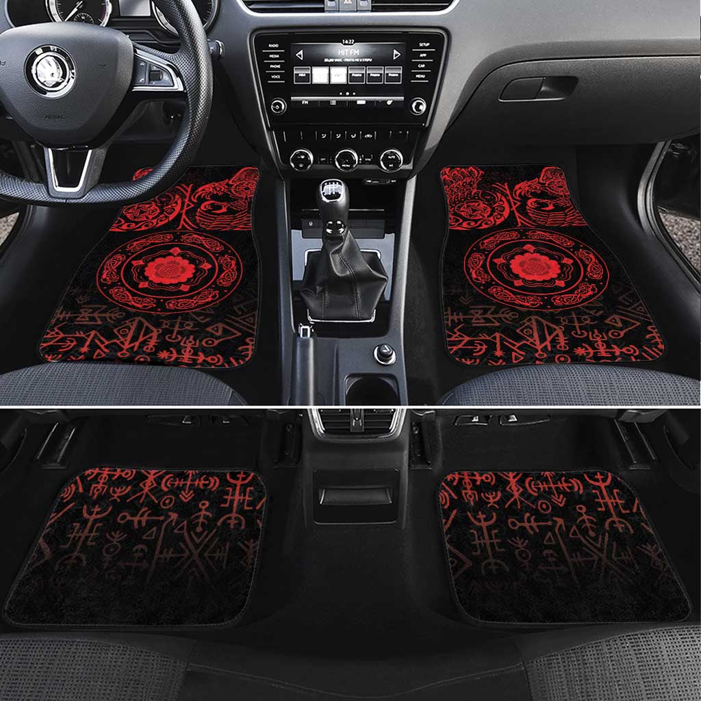 Viking Pride of Yorkshire Car Mats Red Odin’s Ravens Nordic - Wonder Print Shop