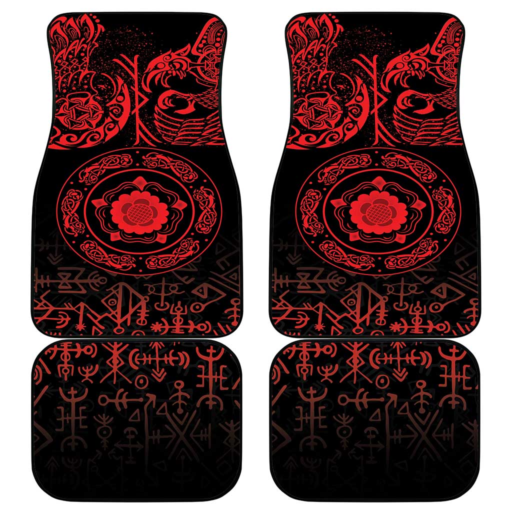 Viking Pride of Yorkshire Car Mats Red Odin’s Ravens Nordic - Wonder Print Shop