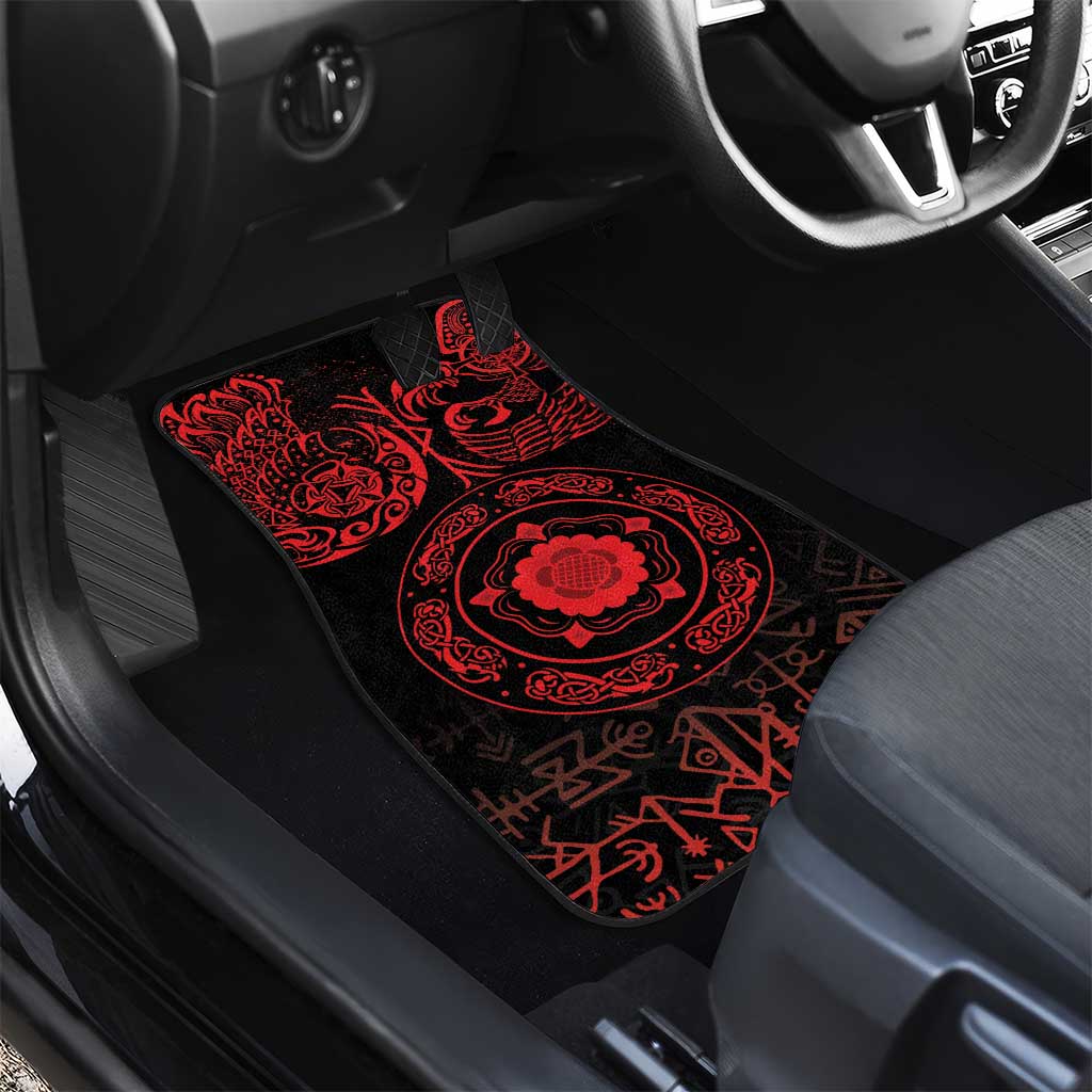 Viking Pride of Yorkshire Car Mats Red Odin’s Ravens Nordic - Wonder Print Shop